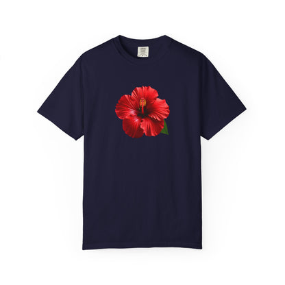 Hibiscus Bloom T-Shirt — Red Floral Graphic Tee
