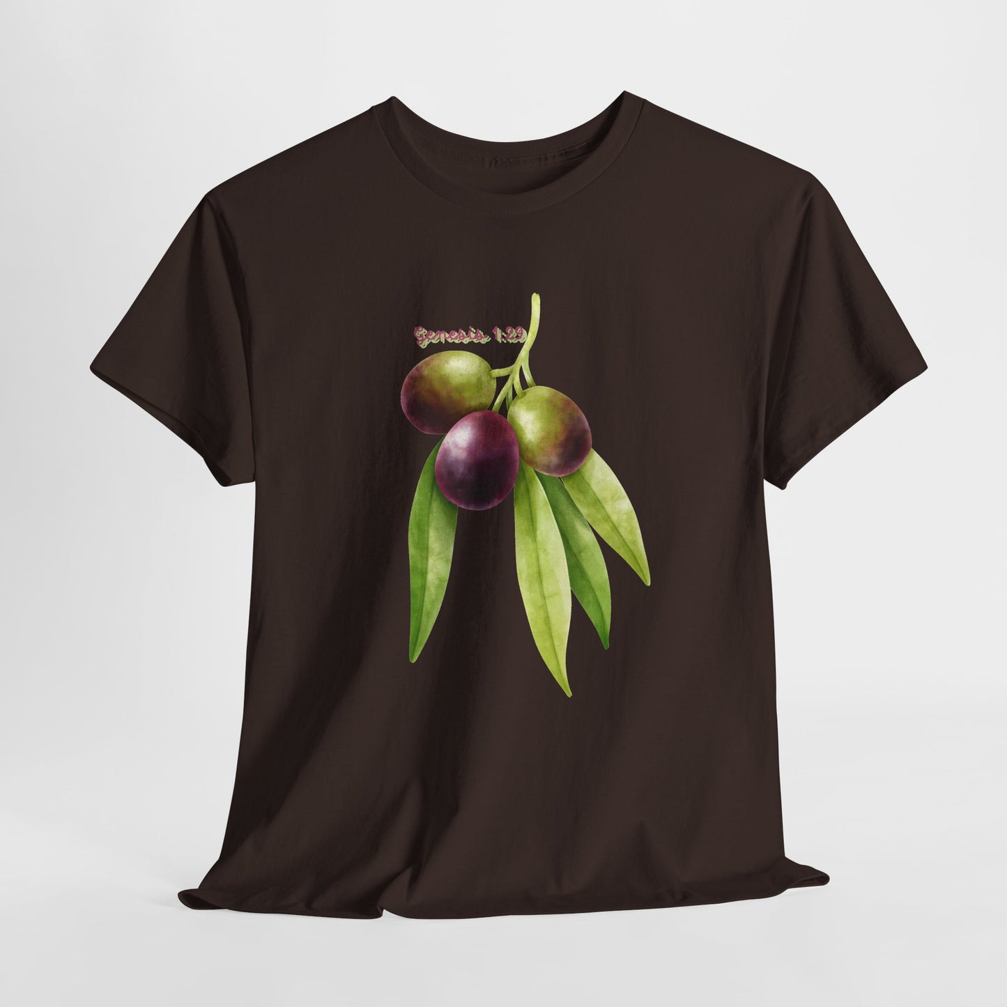 Olive Branch Watercolor T-Shirt — Genesis 1:29 Faith Tee