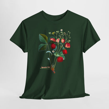 Strawberry Botanical Tee — Vintage Fruit Illustration T-Shirt Genesis 1:29