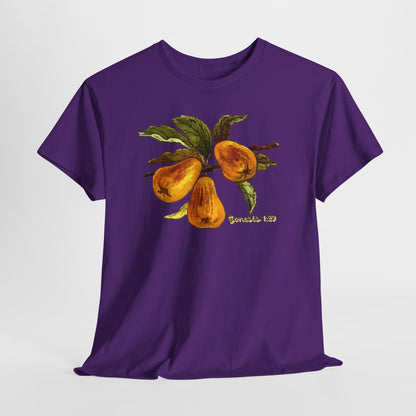 Pear Branch Tee — Watercolor Fruit Graphic T‑Shirt (Genesis 1:29)
