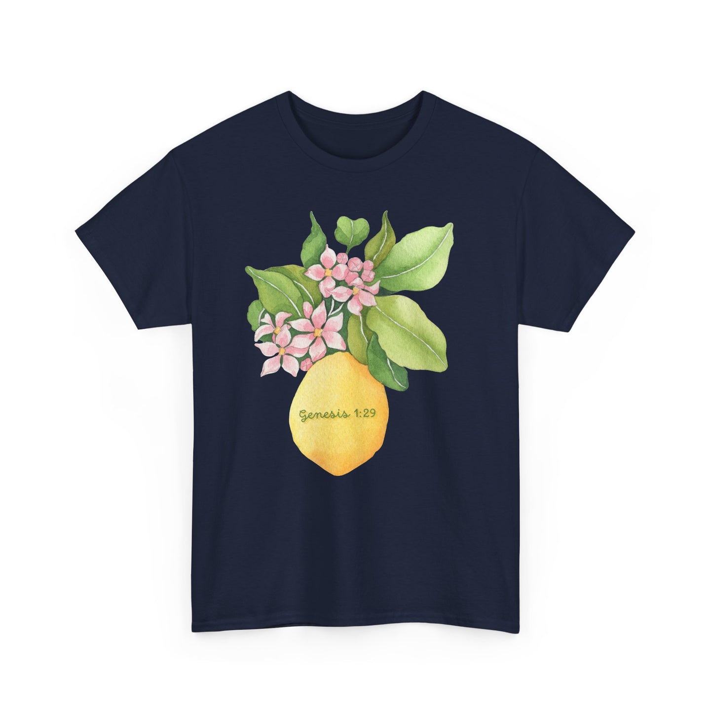 Lemon Blossom T-Shirt — Genesis 1:29 Floral Faith Tee