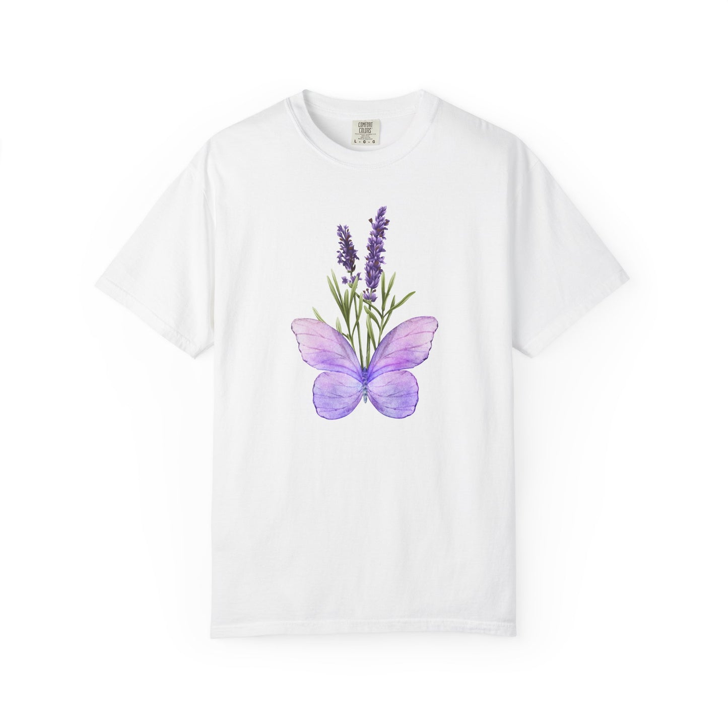 Lavender Butterfly T-Shirt — Watercolor Floral Tee