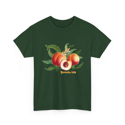 Peach Botanical Tee — Vintage Fruit Illustration T-Shirt ("Genesis 1:29")