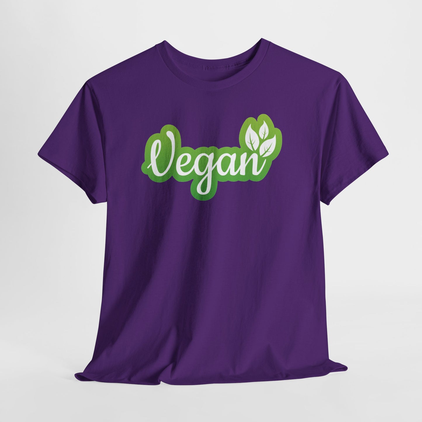 Vegan Script Tee — Green Leaf Eco-Friendly T-Shirt