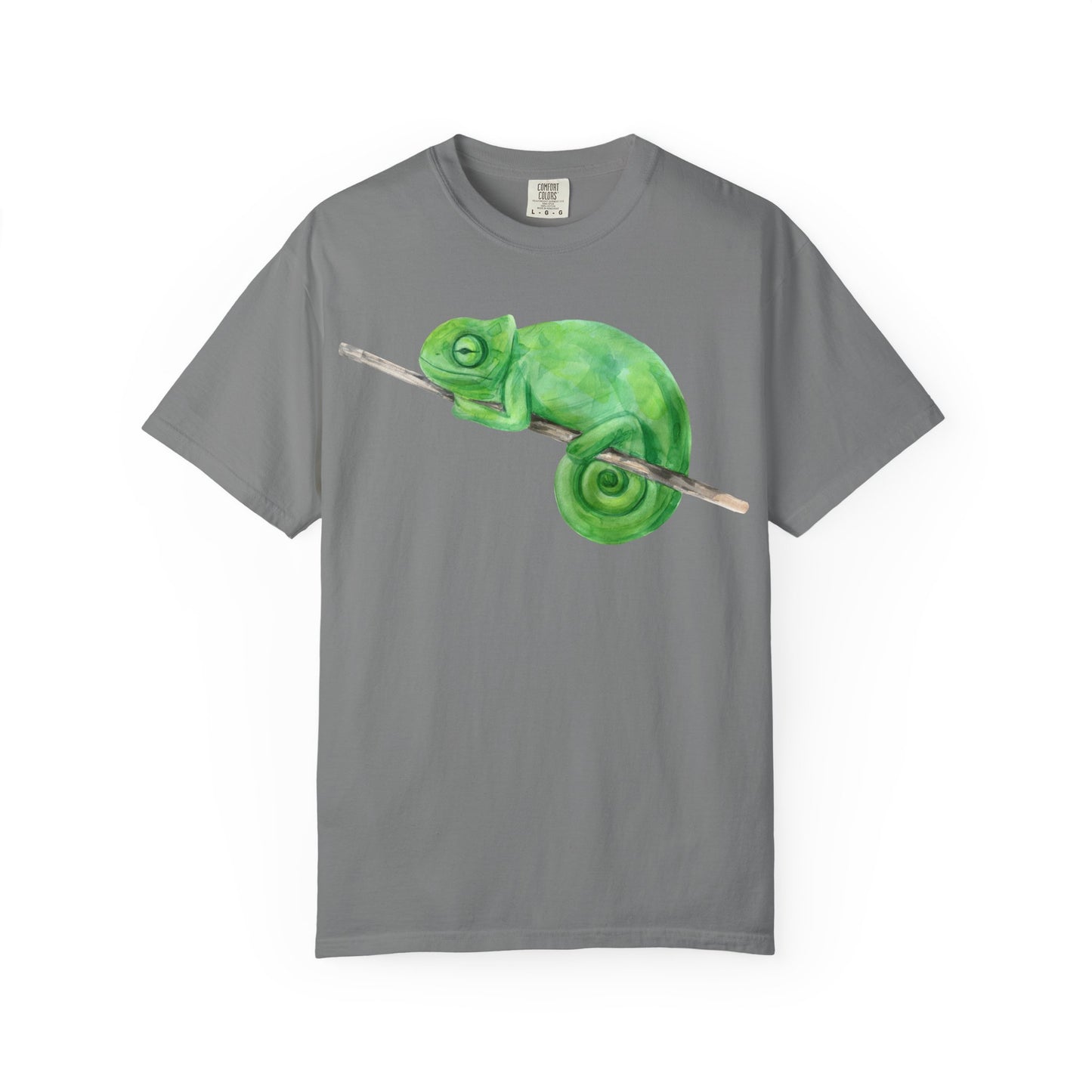 Chameleon Branch T-Shirt — Cute Green Chameleon Graphic Tee