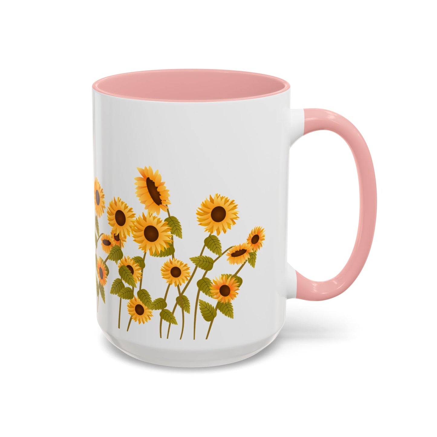 Sunflower Field Accent Tea Mug – Bright Floral 11/15oz Ceramic