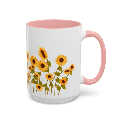Sunflower Field Accent Tea Mug – Bright Floral 11/15oz Ceramic