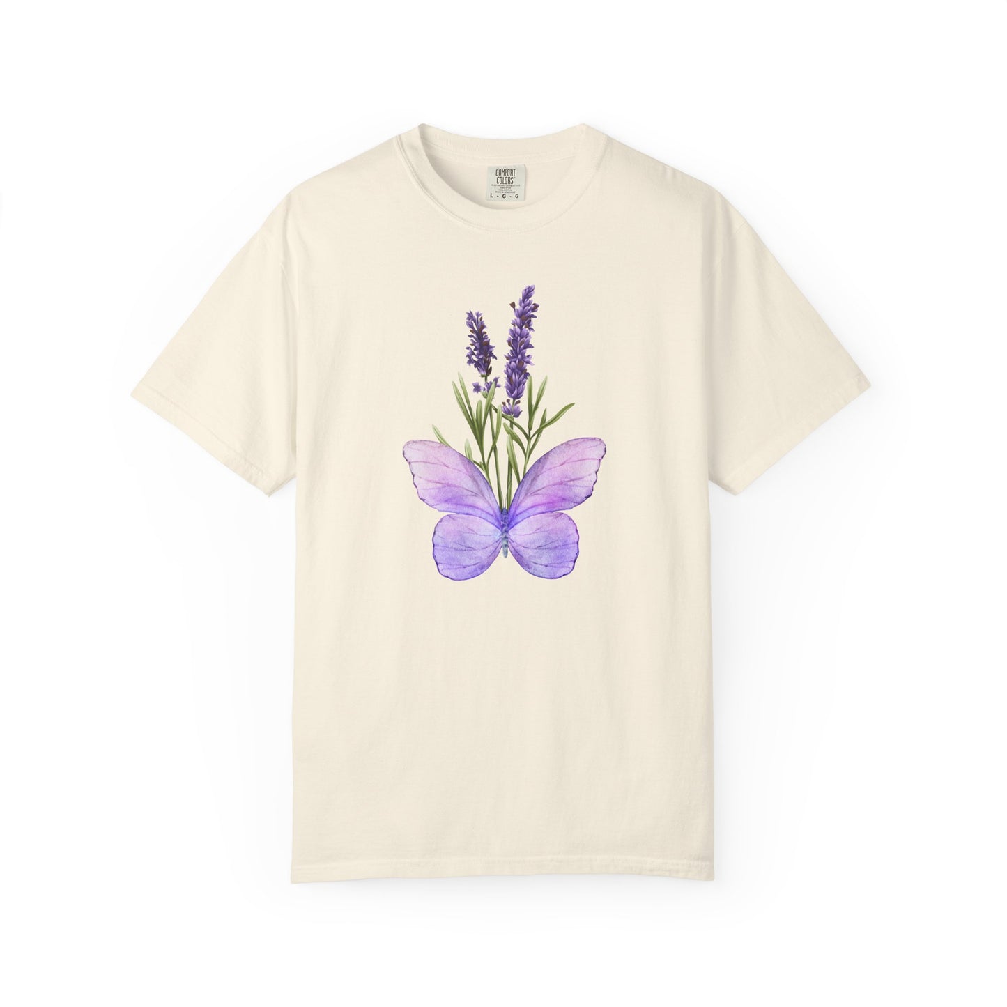 Lavender Butterfly T-Shirt — Watercolor Floral Tee