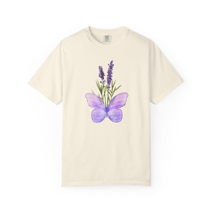 Lavender Butterfly T-Shirt — Watercolor Floral Tee