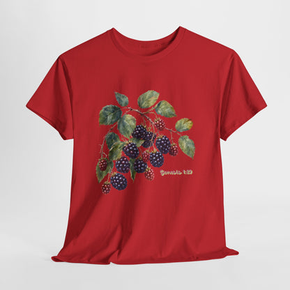 T-Shirt — Vintage Blackberry Branch Illustration Tee (Genesis 1:29)
