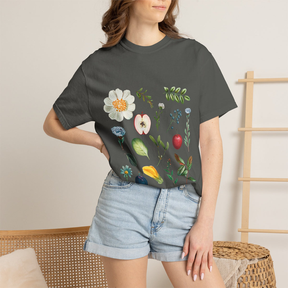 Floral Fruits Botanical Tee — Jeremiah 1:9 Scripture Garden T-Shirt