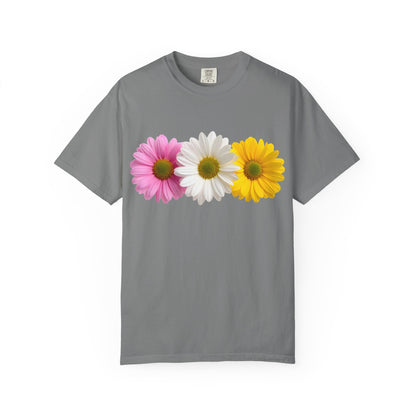 Daisy Trio T-Shirt — Pink White Yellow Floral Tee