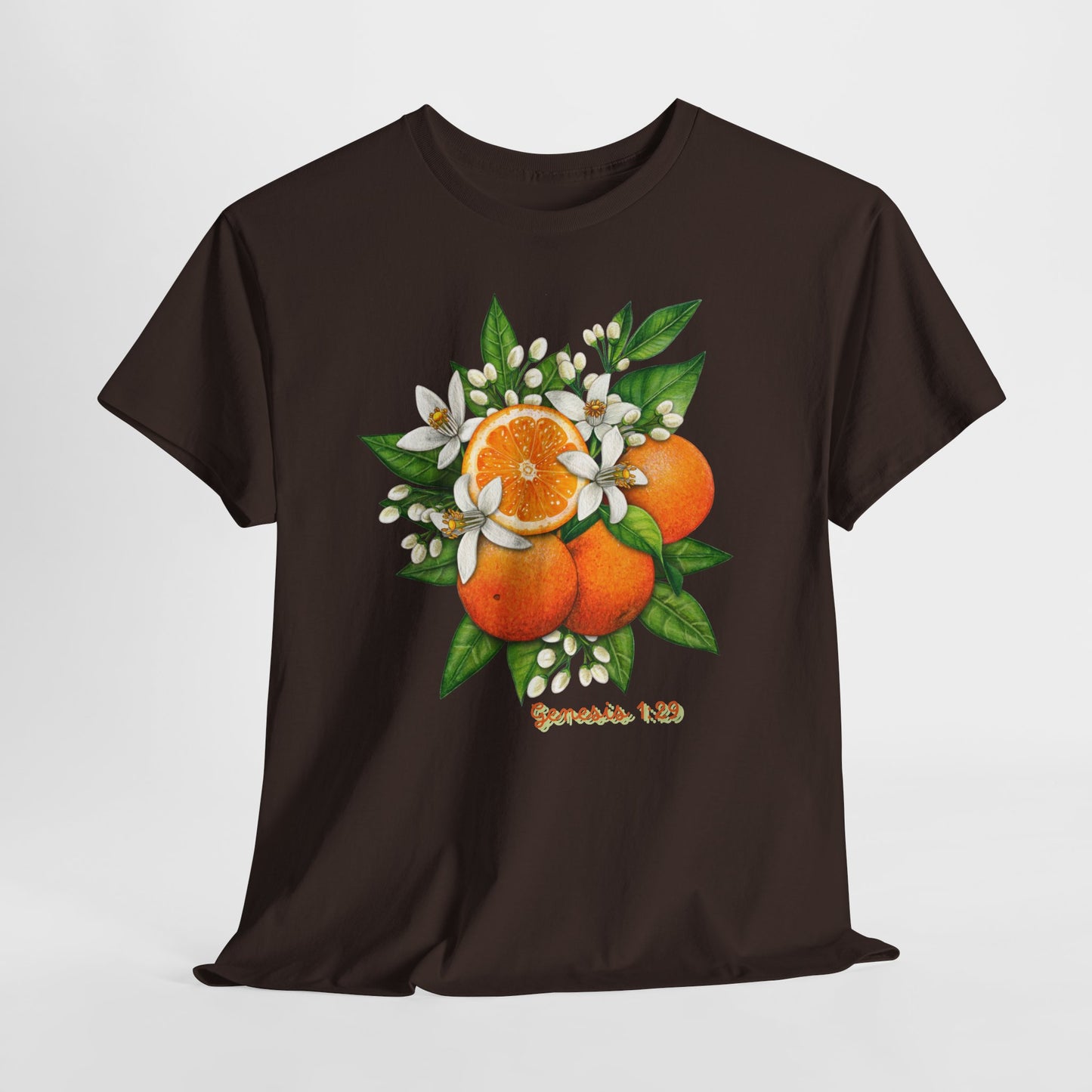 Orange Blossom Tee — Genesis 1:29 Fruit Illustration Shirt