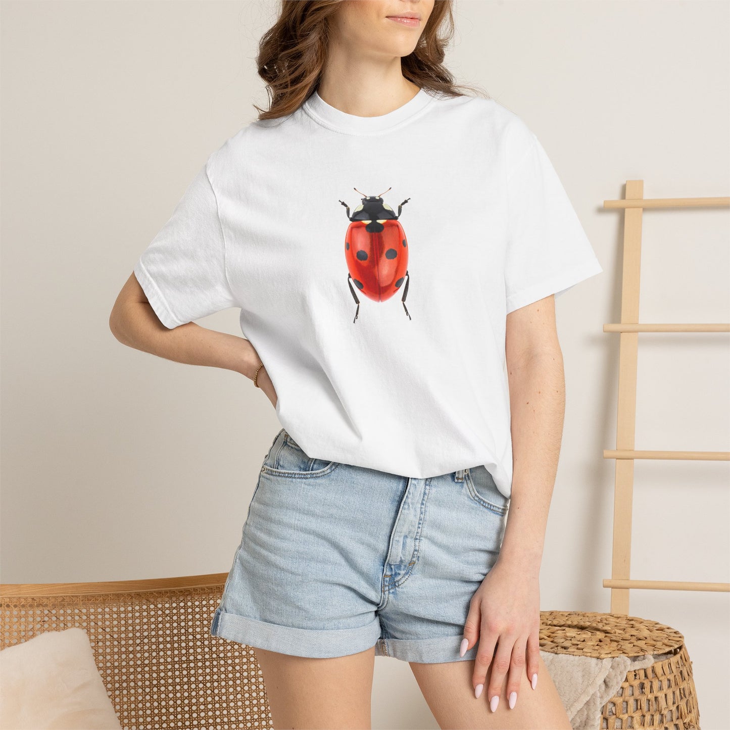 Ladybug With Top Hat T-Shirt — Whimsical Insect Graphic Tee