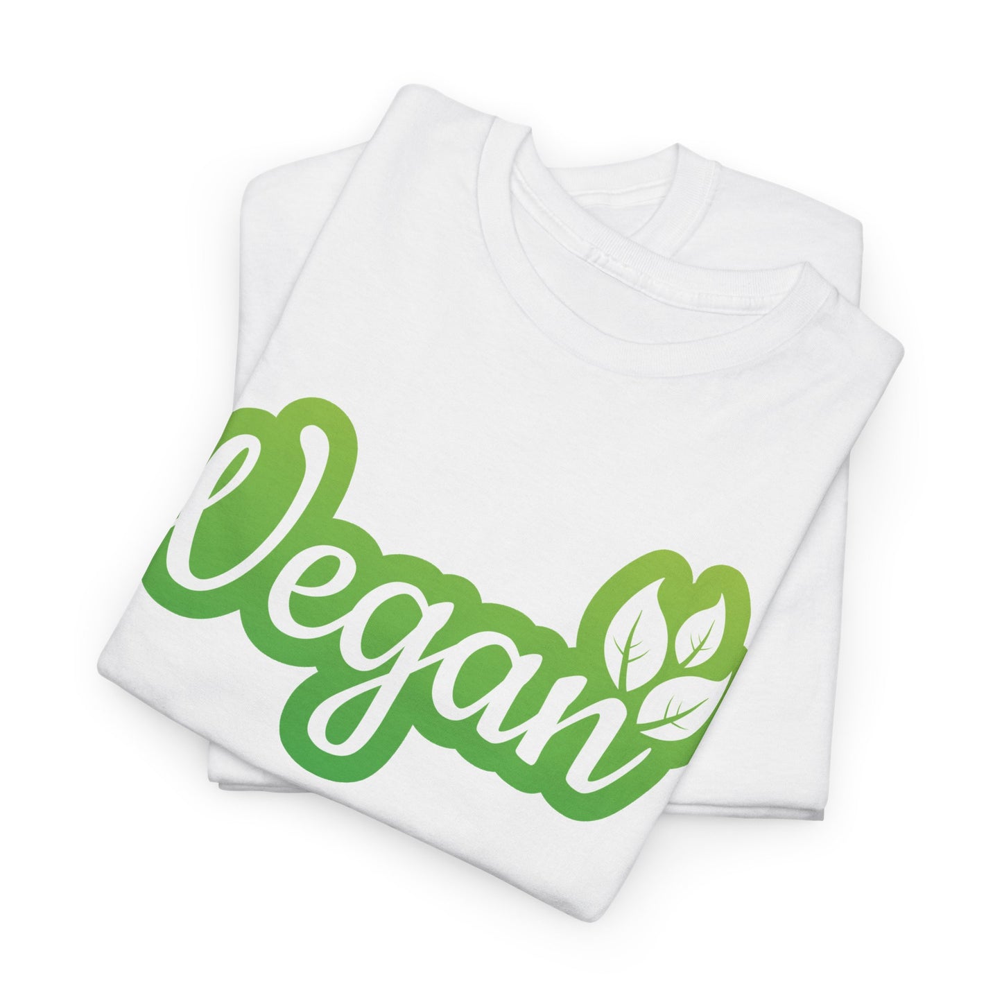 Vegan Script Tee — Green Leaf Eco-Friendly T-Shirt