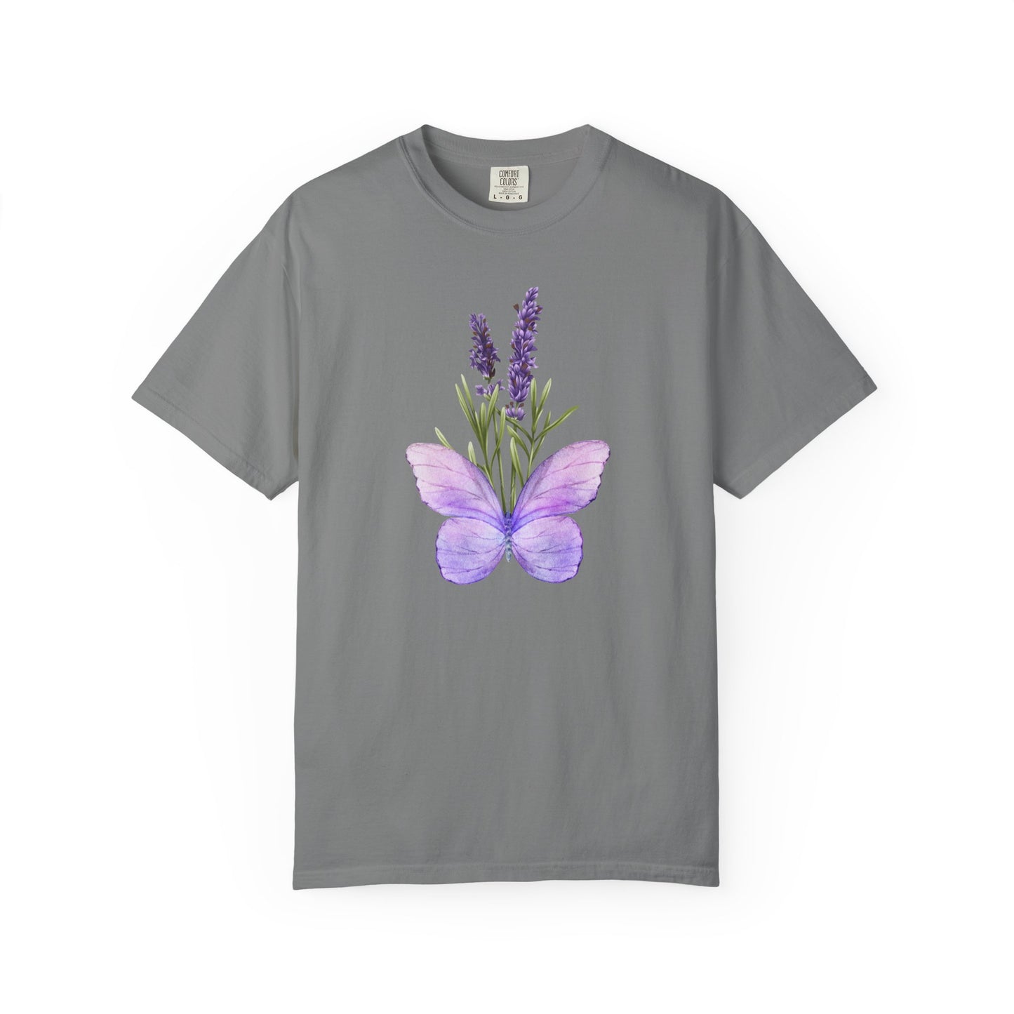 Lavender Butterfly T-Shirt — Watercolor Floral Tee
