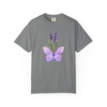 Lavender Butterfly T-Shirt — Watercolor Floral Tee