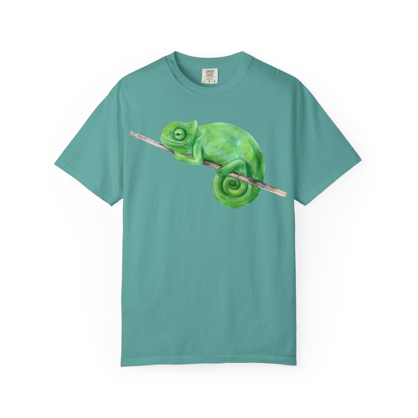 Chameleon Branch T-Shirt — Cute Green Chameleon Graphic Tee