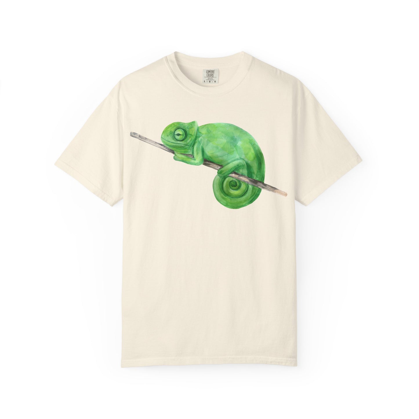 Chameleon Branch T-Shirt — Cute Green Chameleon Graphic Tee