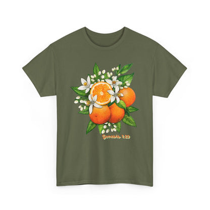 Orange Blossom Tee — Genesis 1:29 Fruit Illustration Shirt