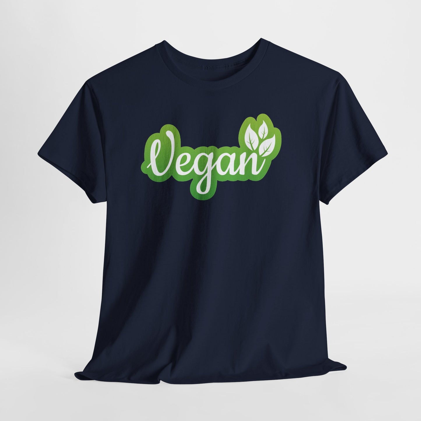 Vegan Script Tee — Green Leaf Eco-Friendly T-Shirt