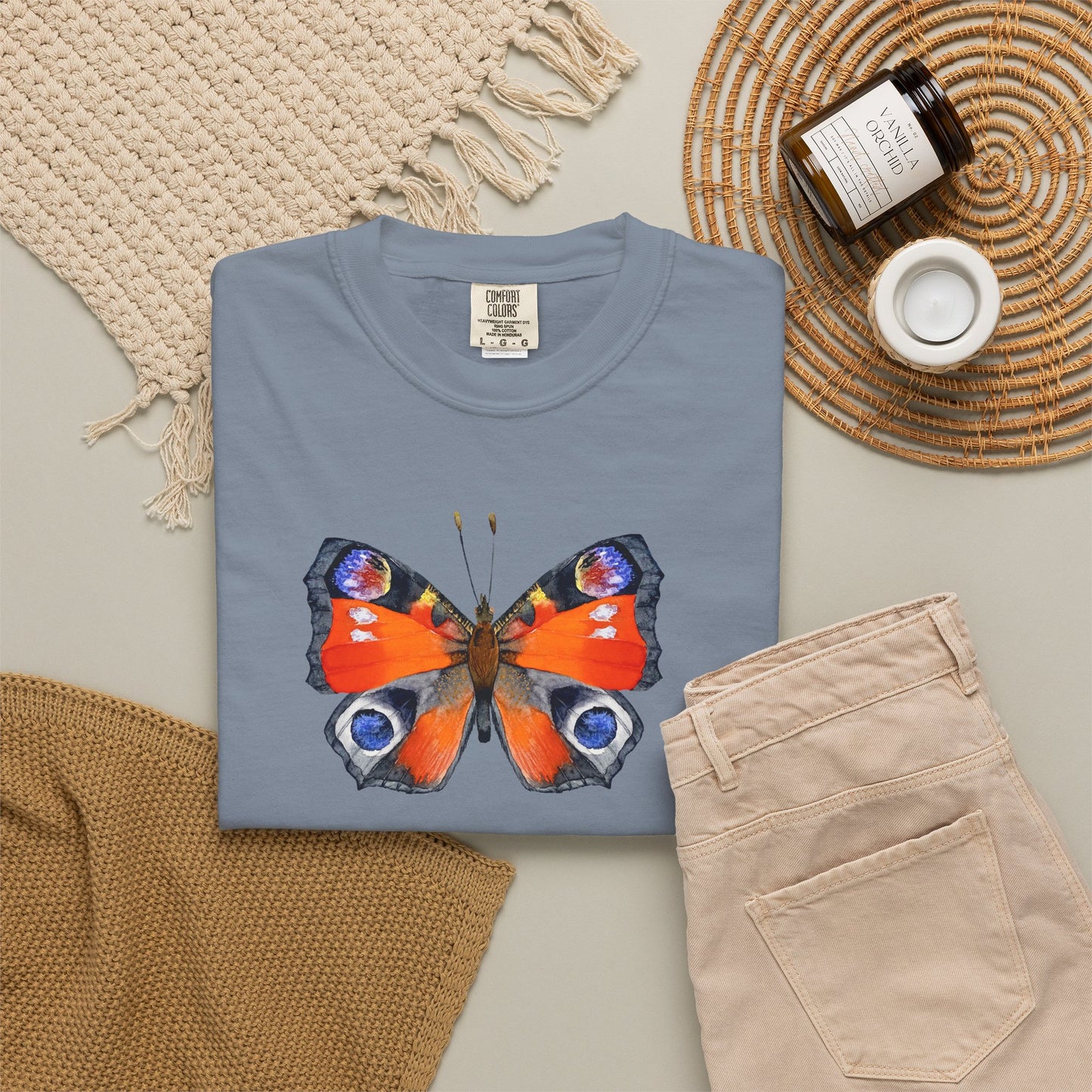 Butterfly Graphic T-Shirt — Peacock Eye Floral Tee