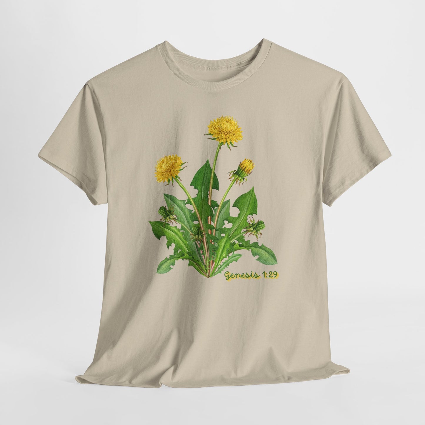 Dandelion Botanical Tee — Genesis 1:29 Floral Graphic T-Shirt