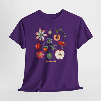 Botanical Fruit Garden T‑Shirt — Floral & Fruit Illustration Tee (Genesis 1:29)