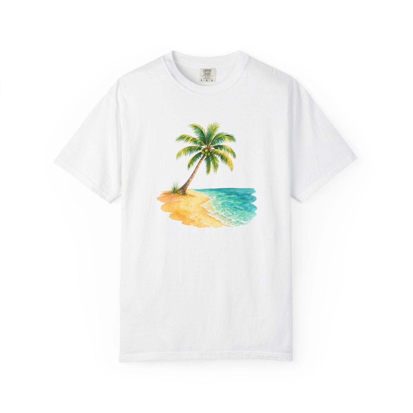 Tropical Palm Beach T-Shirt — Watercolor Island Graphic Tee