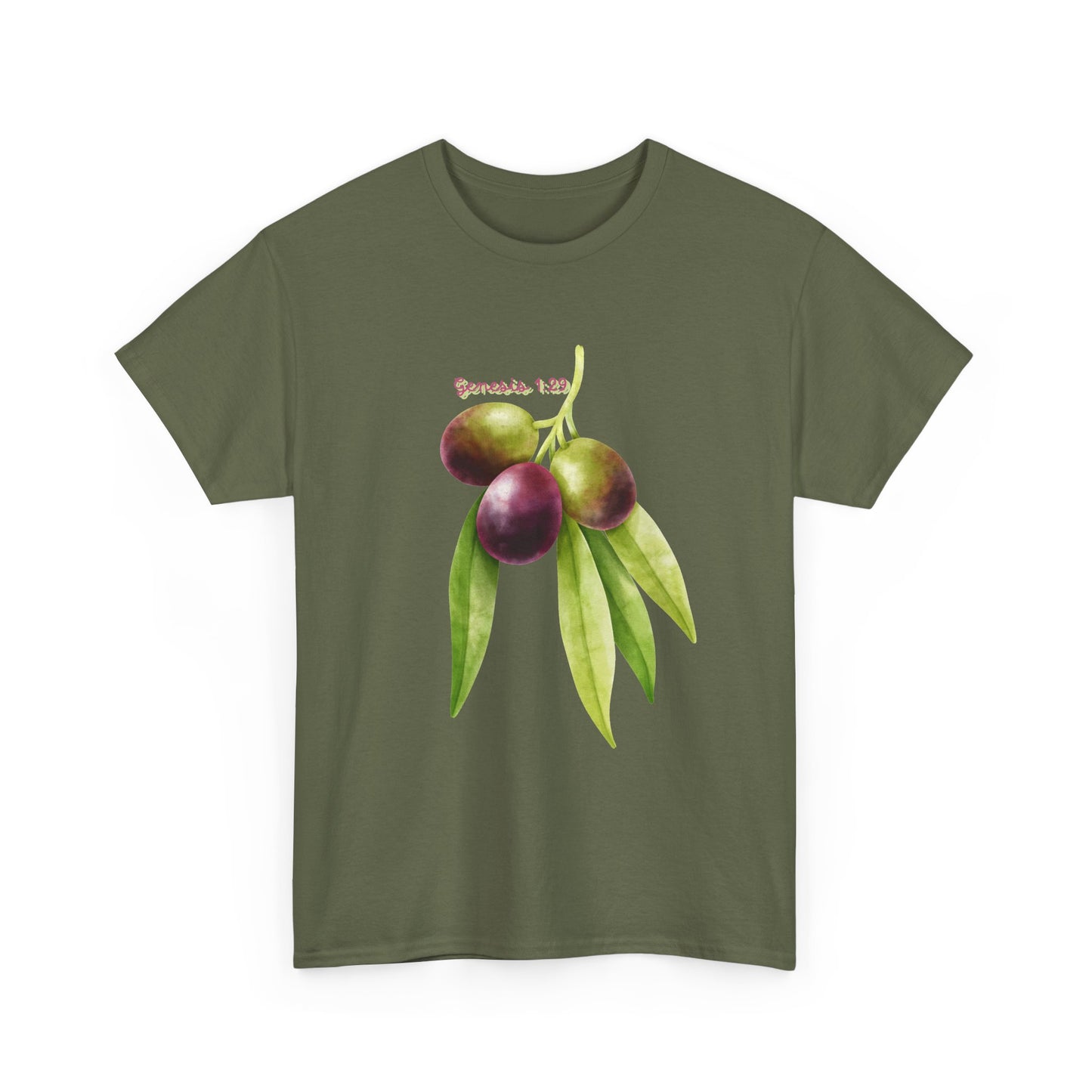 Olive Branch Watercolor T-Shirt — Genesis 1:29 Faith Tee