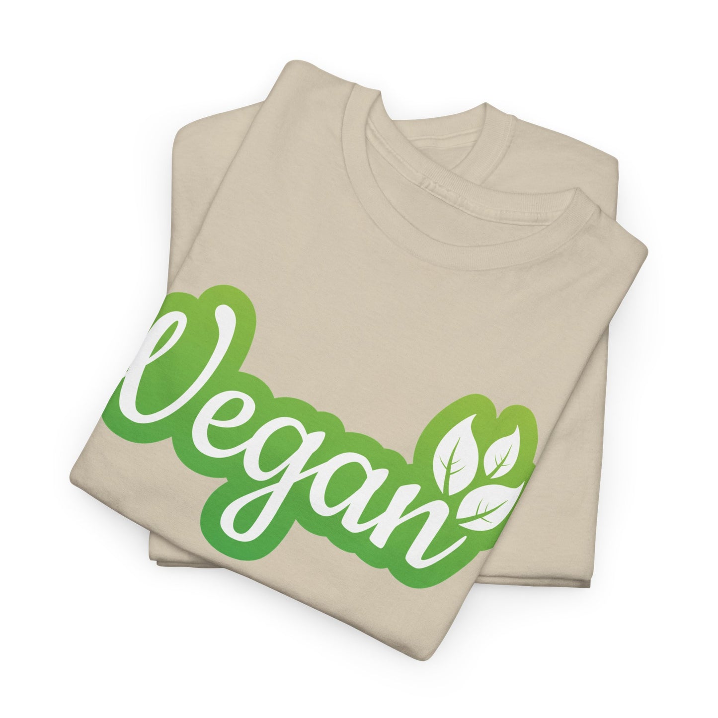 Vegan Script Tee — Green Leaf Eco-Friendly T-Shirt