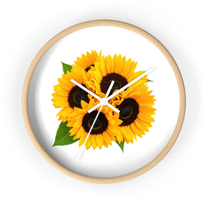 Sunflower Wall Clock — Bright Floral Home Decor Clock