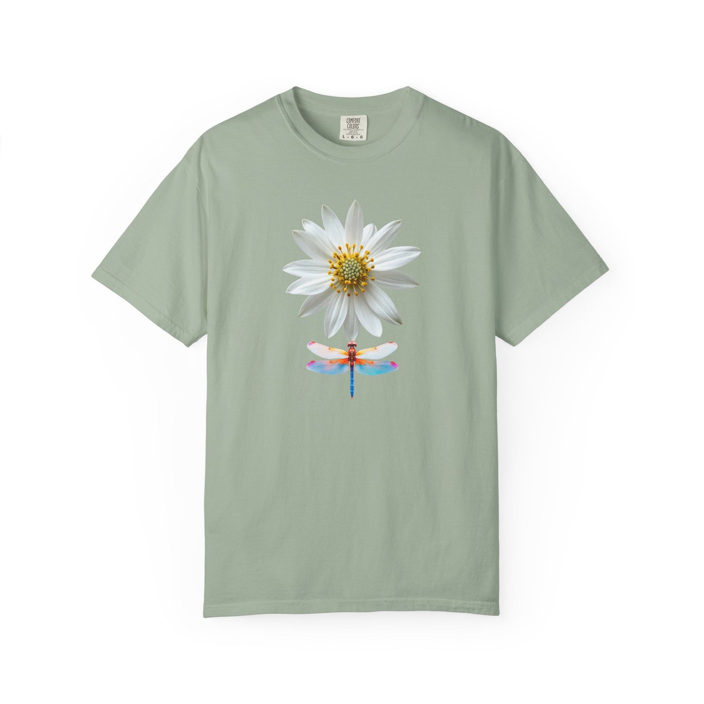Lotus & Dragonfly T-Shirt — Floral Nature Graphic Tee