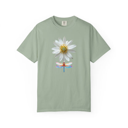 Lotus & Dragonfly T-Shirt — Floral Nature Graphic Tee