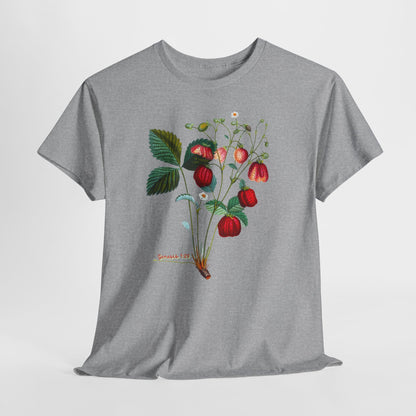 Strawberry Botanical Tee — Vintage Fruit Illustration T-Shirt Genesis 1:29