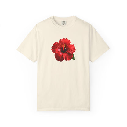 Hibiscus Bloom T-Shirt — Red Floral Graphic Tee