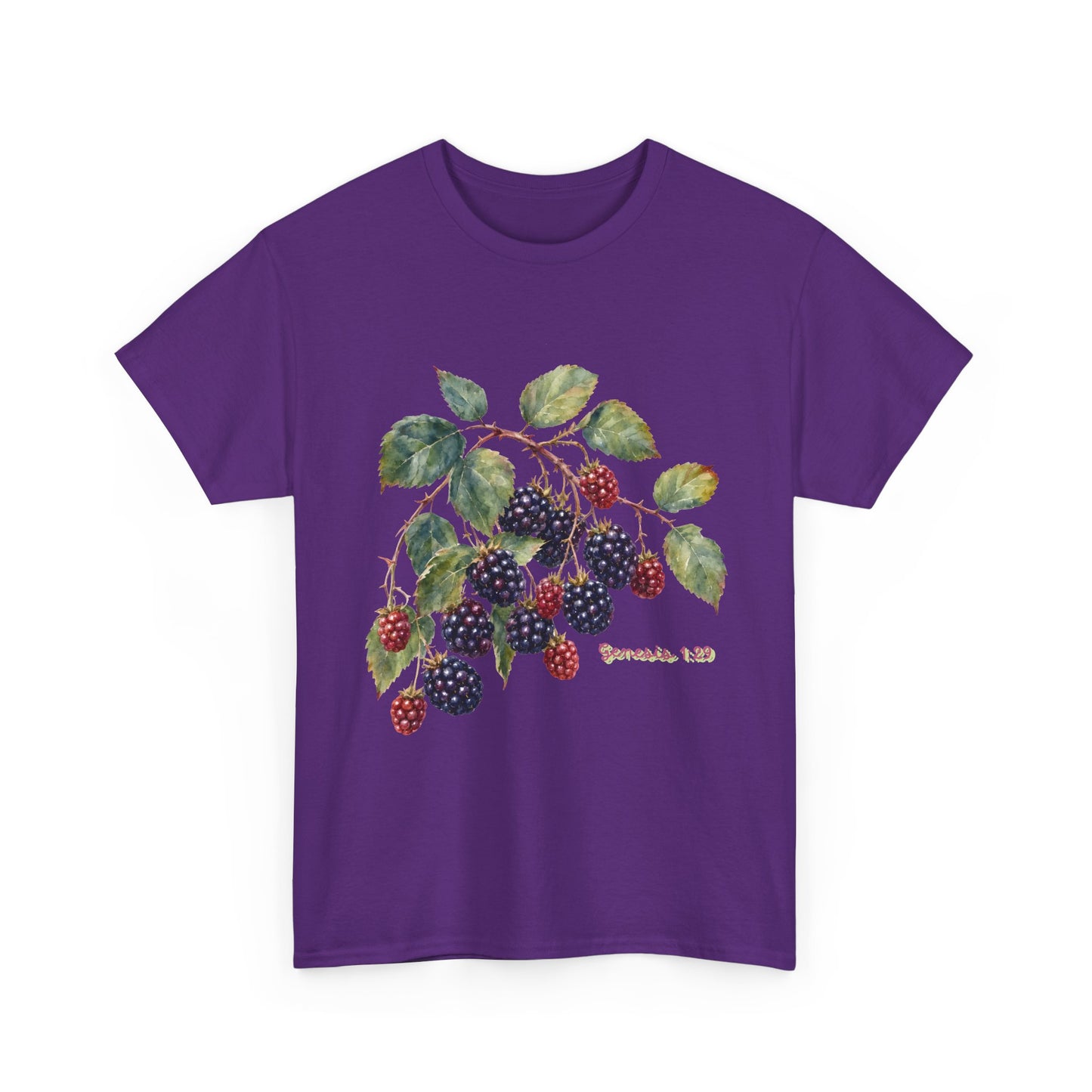 T-Shirt — Vintage Blackberry Branch Illustration Tee (Genesis 1:29)
