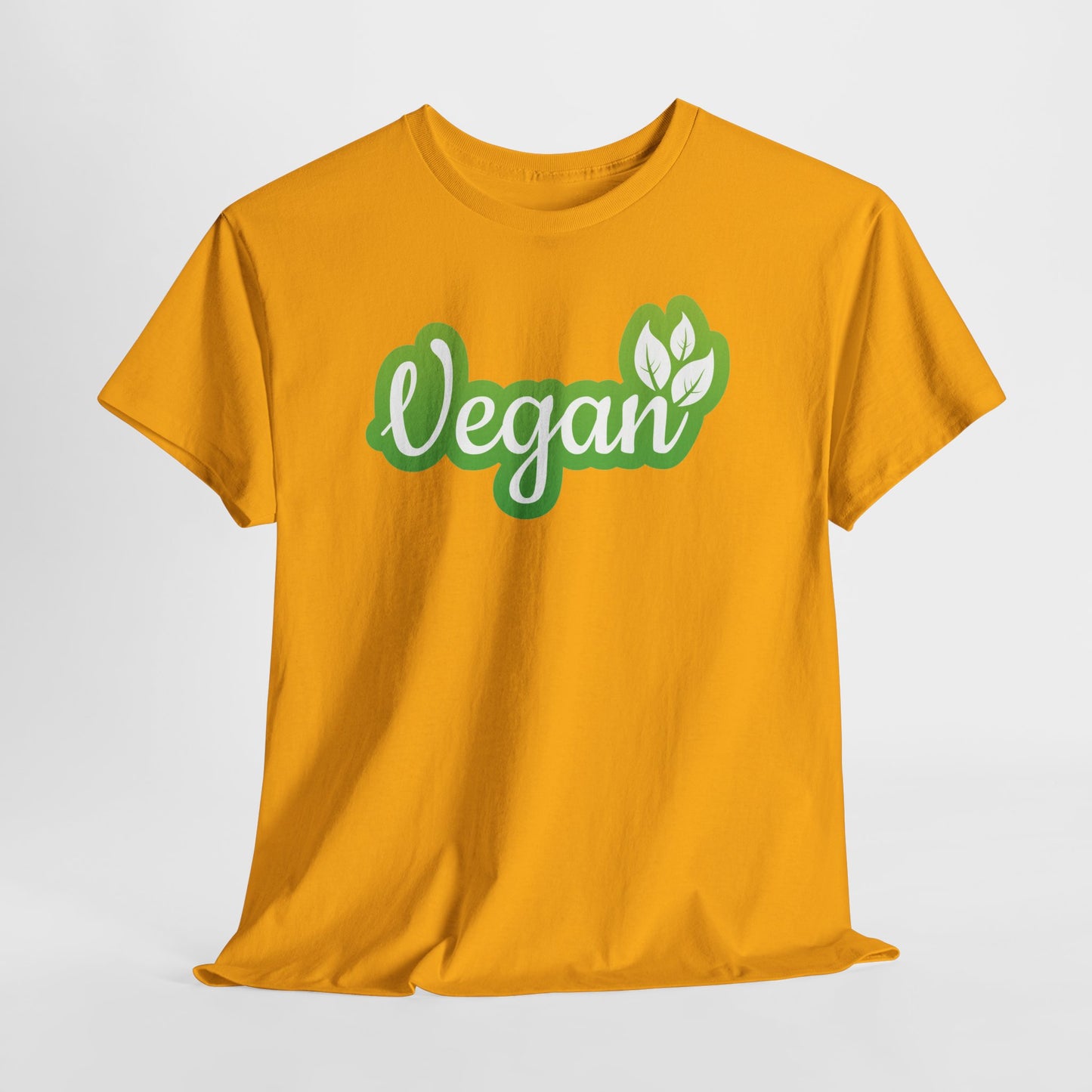 Vegan Script Tee — Green Leaf Eco-Friendly T-Shirt