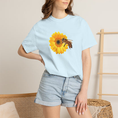Sunflower & Bee T-Shirt — Floral Nature Graphic Tee