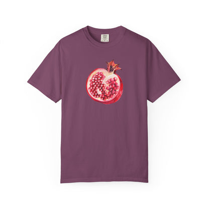 Pomegranate Watercolor T-Shirt — Fruit Illustration Tee for Foodies & Nature Lovers