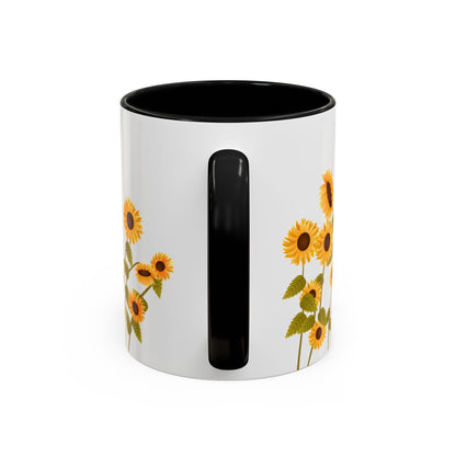 Sunflower Field Accent Tea Mug – Bright Floral 11/15oz Ceramic