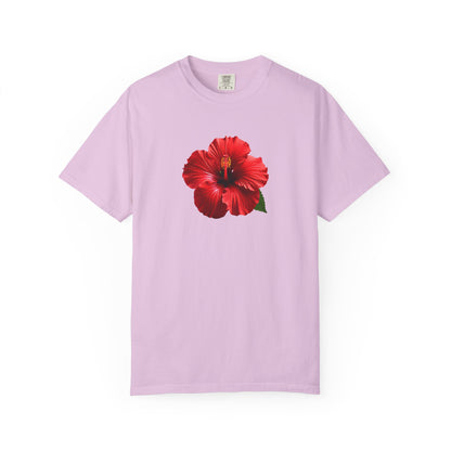 Hibiscus Bloom T-Shirt — Red Floral Graphic Tee