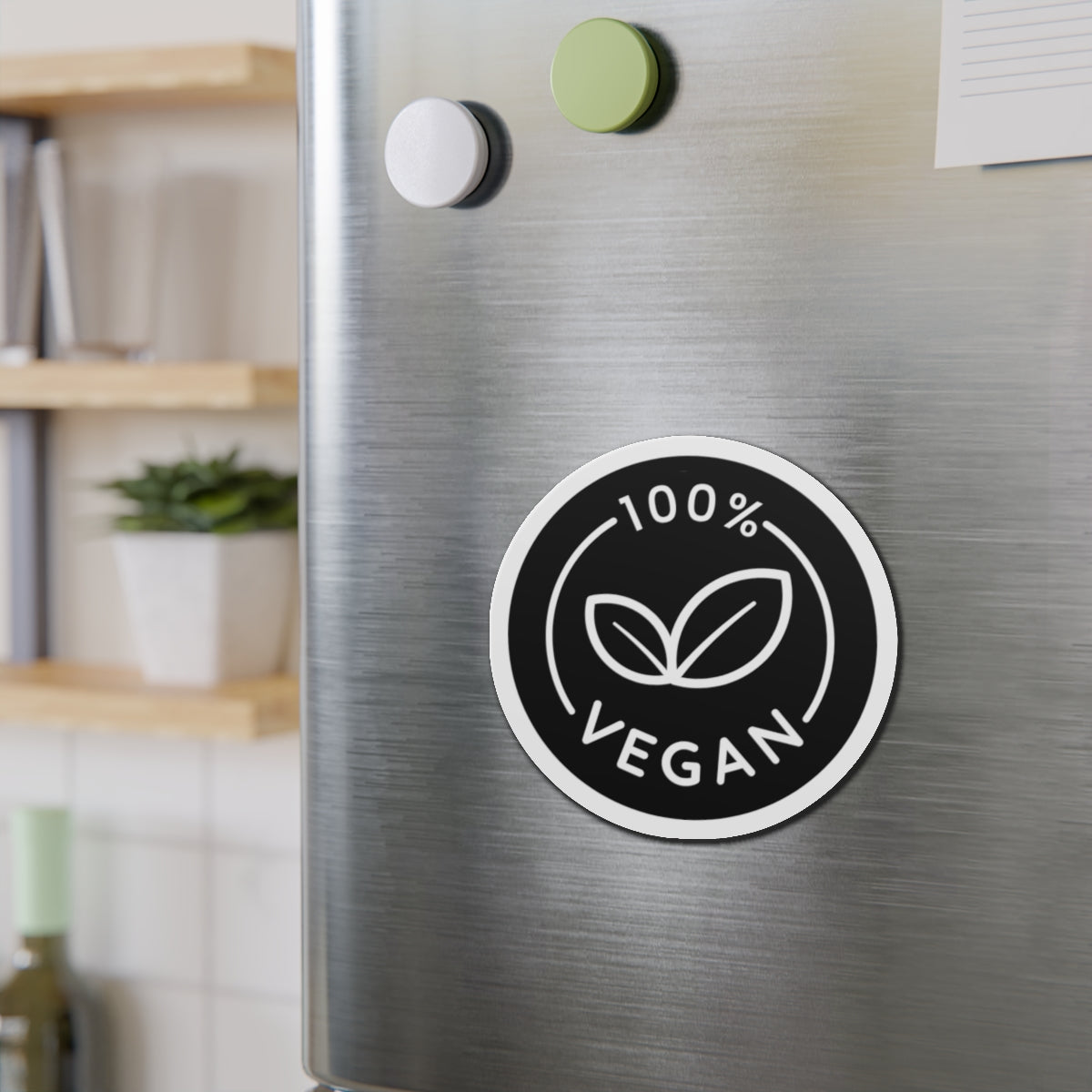 100% Vegan Die-Cut Magnet — Eco-Friendly Plant-Based Badge