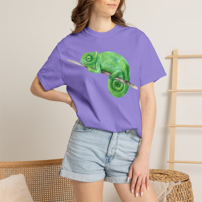 Chameleon Branch T-Shirt — Cute Green Chameleon Graphic Tee
