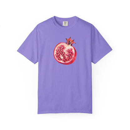 Pomegranate Watercolor T-Shirt — Fruit Illustration Tee for Foodies & Nature Lovers