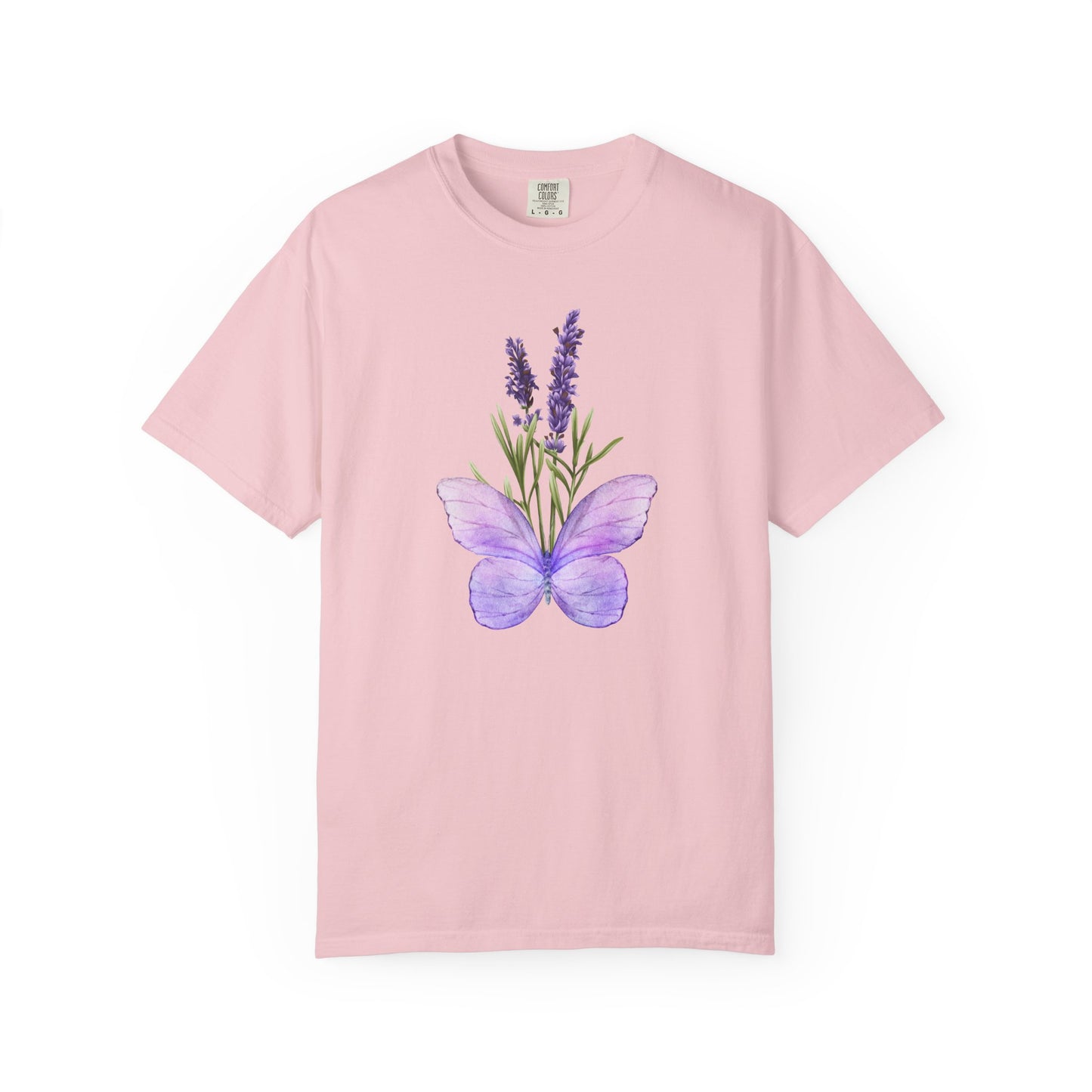 Lavender Butterfly T-Shirt — Watercolor Floral Tee