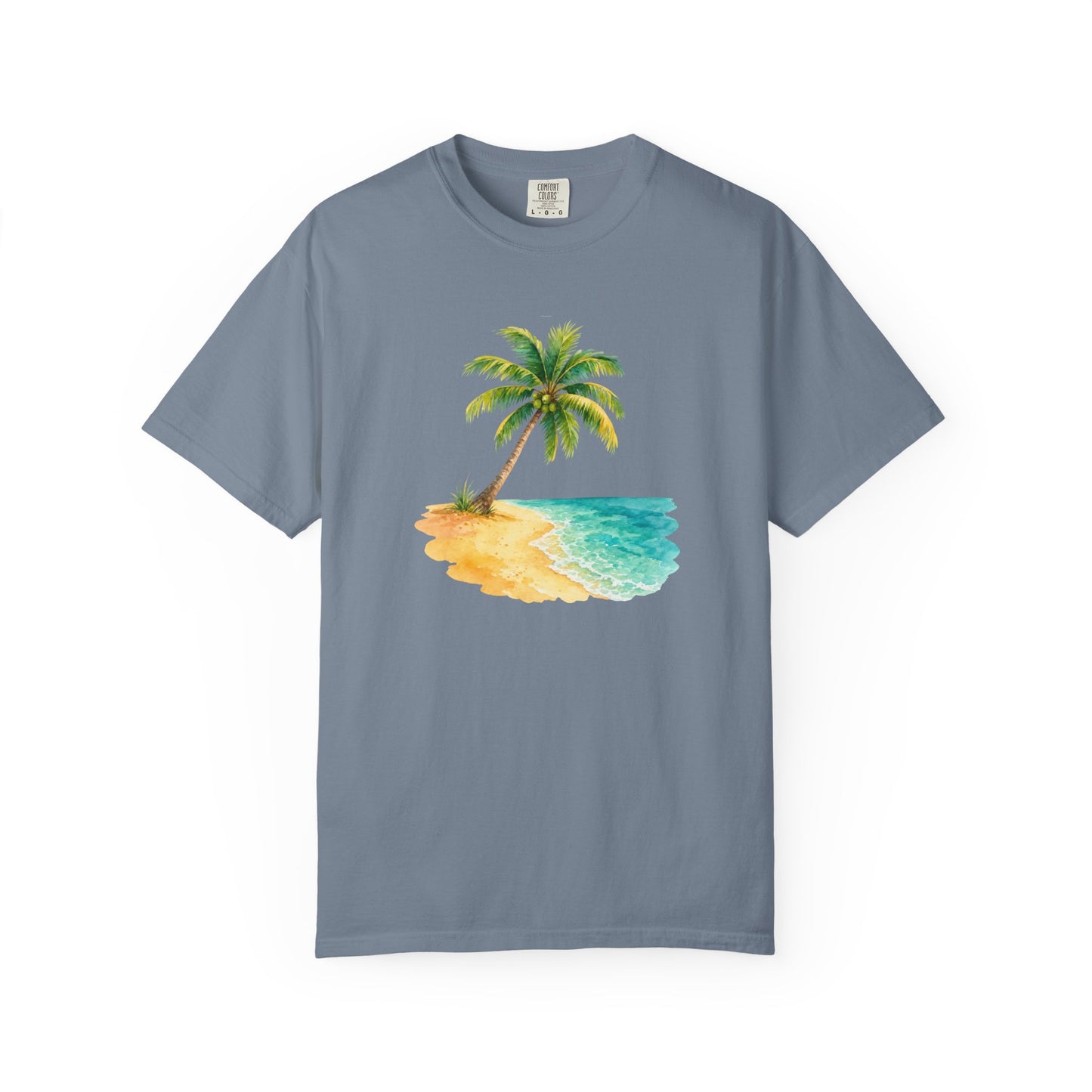 Tropical Palm Beach T-Shirt — Watercolor Island Graphic Tee