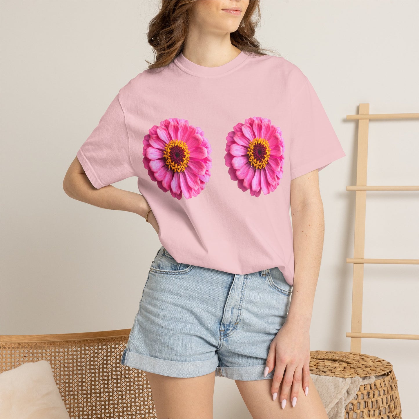 Pink Daisy Double Floral Tee
