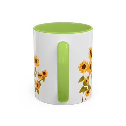 Sunflower Field Accent Tea Mug – Bright Floral 11/15oz Ceramic