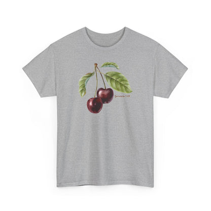 Cherry Botanical Tee — Vintage Fruit Illustration T-Shirt